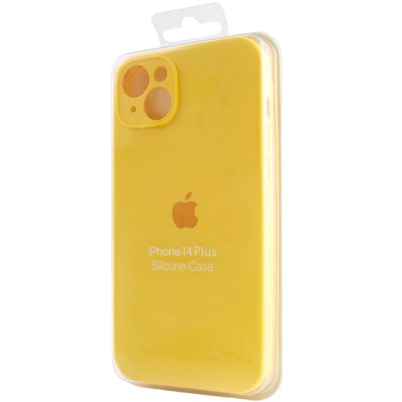 Чехол Silicone Case с защитой камеры для Apple iPhone 14 (6.1") – Желтый / Yellow. Фото 14 из 15