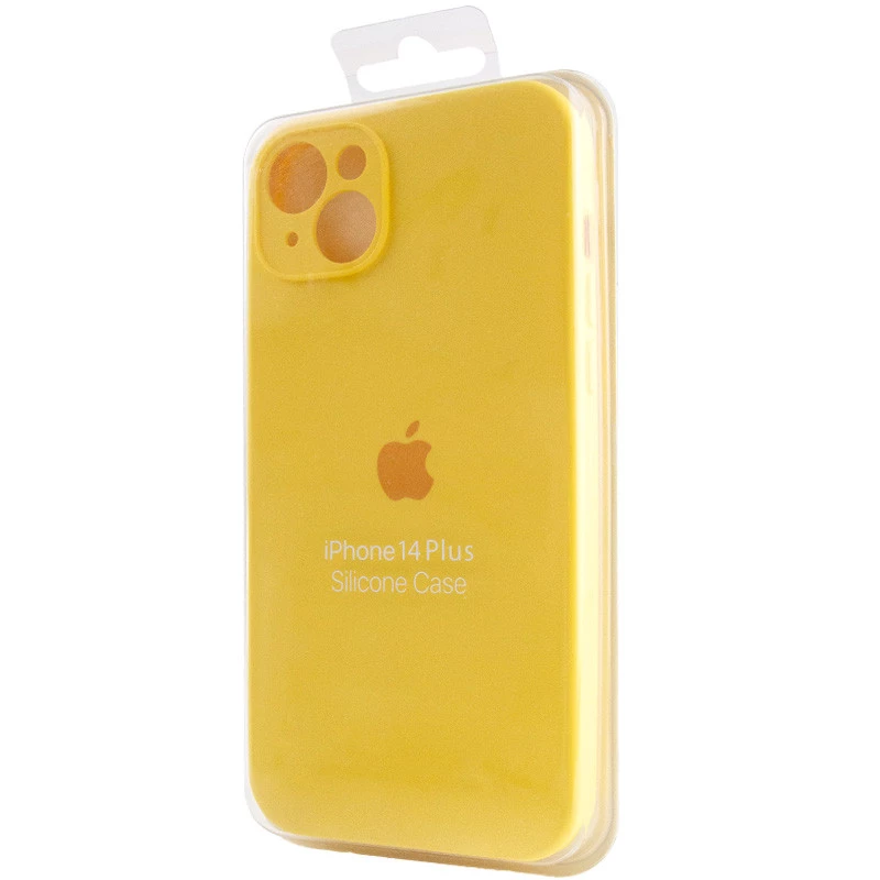 Чехол Silicone Case с защитой камеры для Apple iPhone 15 Plus (6.7") – Желтый / Yellow. Фото 13 из 14