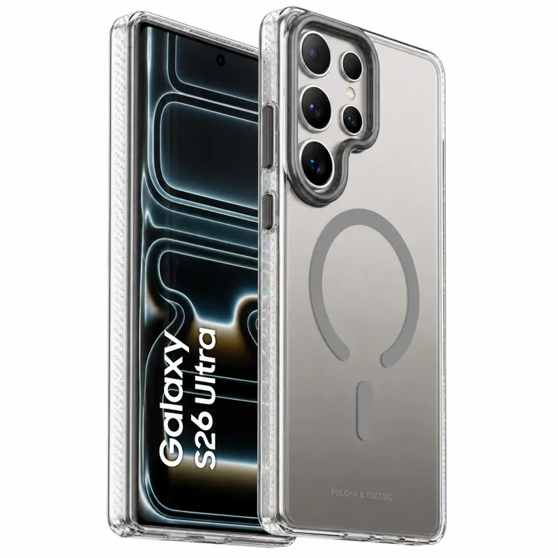 Чехол TPU+PC Puloka Resplendent with Magnetic Fit для Samsung Galaxy S26 Ultra – Dark Grey. Фото 1 из 4