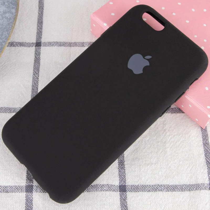 Чехол Silicone Case с закрытым низом для Apple iPhone 6/6s (4.7") – Черный / Black. Фото 2 из 2