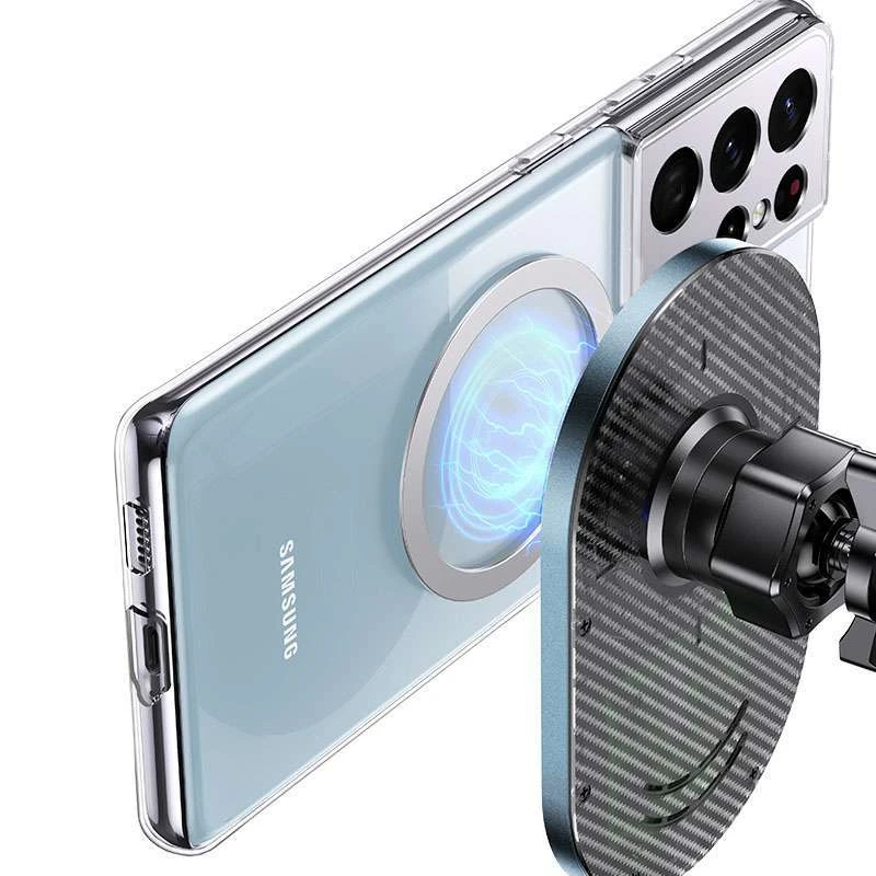 Автотримач з БЗП Usams US-CD170 15W Air Vent – Grey. Фото 4 з 6