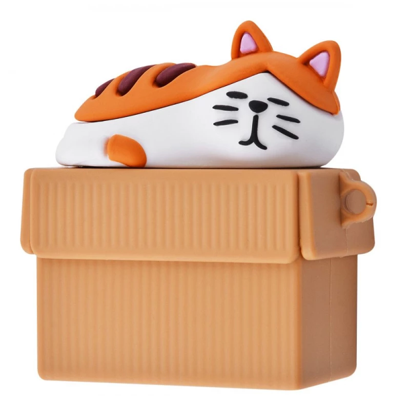 Силиконовый футляр Sleeping Cat для наушников Airpods фото 1 из 1