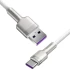 Дата кабель Baseus Cafule Metal Data USB to Type-C 66W (1m) (CAKF00010) – White. Фото 3 з 5