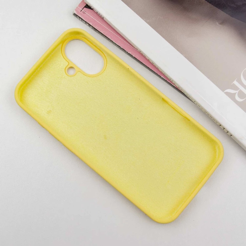Чохол Silicone Case з закритим низом на Apple iPhone 16 Plus – Жовтий / Yellow. Фото 3 з 8