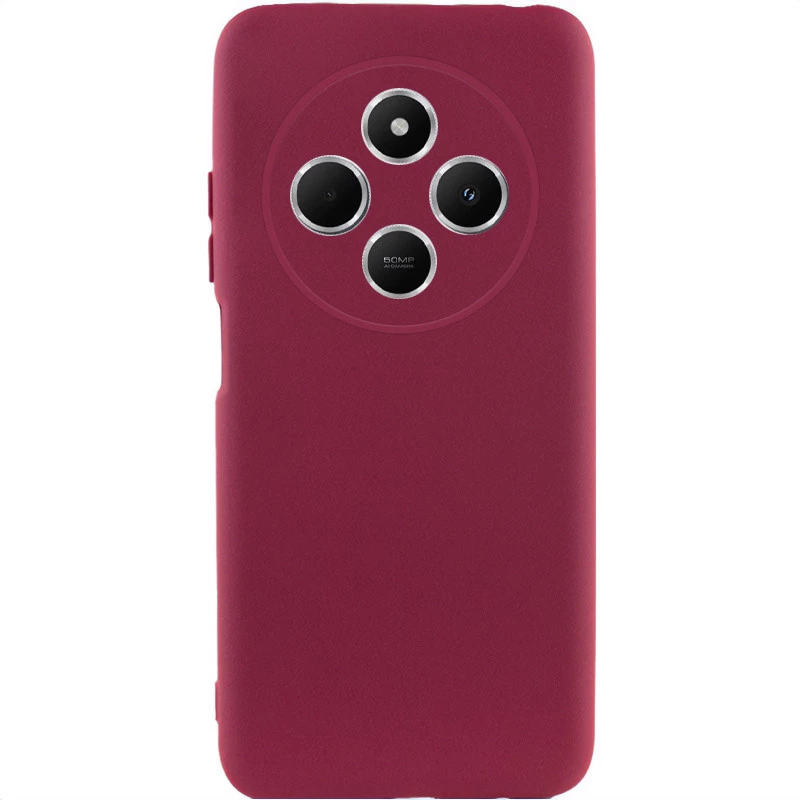 Чохол Silicone Case Lakshmi Premium з закритою камерою на Xiaomi Redmi 14C / Poco C75 – Бордовий / Plum. Фото 1 з 8