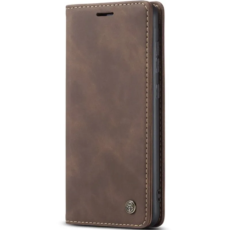 Шкіряний чохол-книжка CaseMe Velvet Nubuck для Xiaomi Redmi Note 13 4G – Coffee. Фото 1 з 6