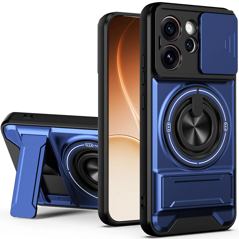 Ударостійкий чохол Camshield StandRing case для Oppo Reno 14F – Blue. Фото 2 з 2