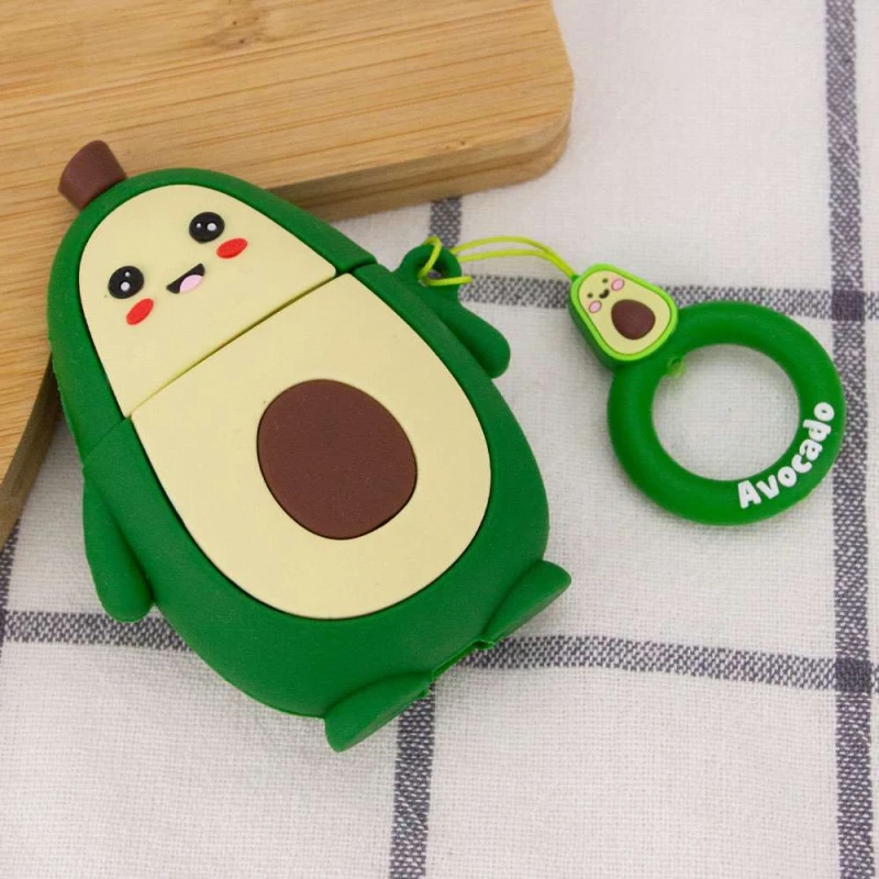 Силіконовий футляр Yummy Fruits для навушників AirPods – Avocado Big / Зелений. Фото 4 з 4