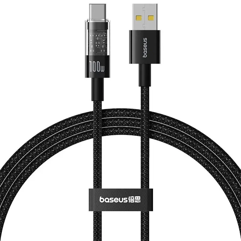 Дата кабель Baseus Gem Fast Charging USB to Type-C 100W (1m) (P10373002211) – Cluster Black. Фото 1 з 3
