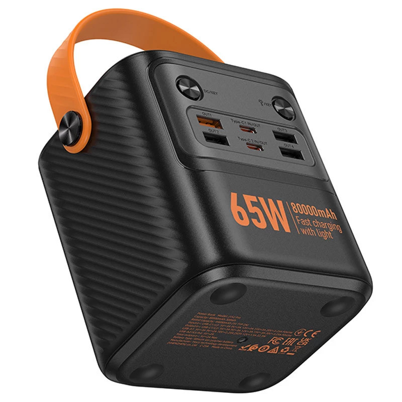 Портативное ЗУ Power Bank Hoco J152 Pro Tough PD65W 80000 mAh – Black. Фото 8 из 8