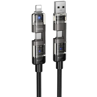 Дата кабель Hoco U151 Goldsmith 4in1 Type-C to Lightning/Type-C to USB 240W (1.2m) фото 1 з 5