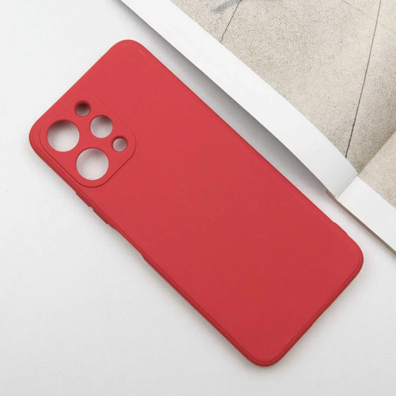 Цветной силиконовый чехол с защитой камеры для Xiaomi Redmi 12 – Красный / Camellia. Фото 4 из 9