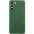 Чохол Silicone Cover Lakshmi Full Camera (AA) with Magnetic Fit для Samsung Galaxy S21 FE – Зелений / Dark green. Фото 1 з 4