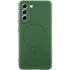 Силіконовий чохол Lakshmi MagFit з захистом камери для Samsung Galaxy S21 FE – Зелений / Dark green. Фото 1 з 4