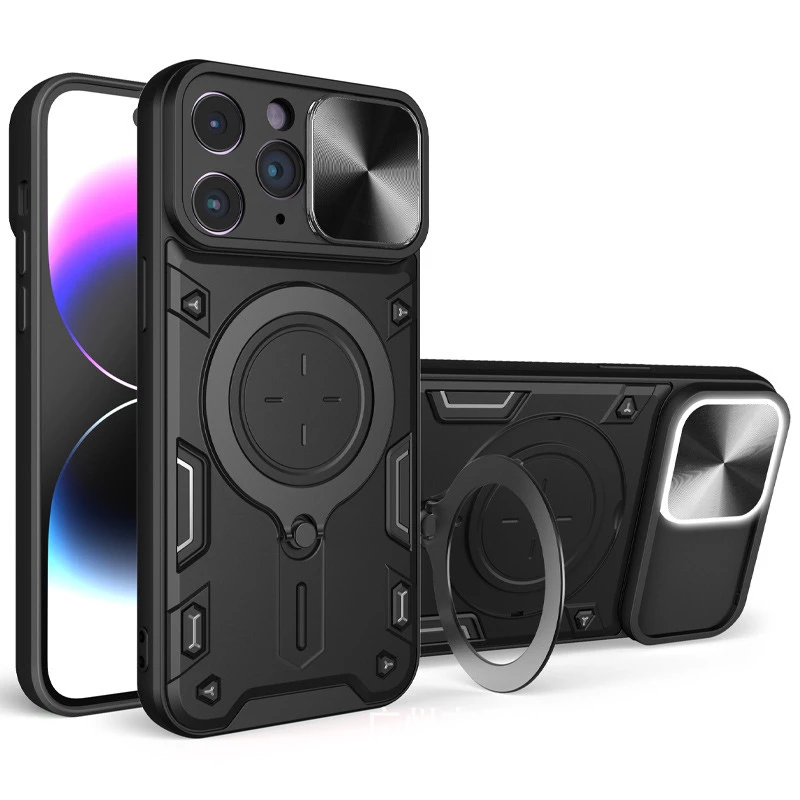 

Ударостійкий чохол Bracket Ringstand із захисною шторкою для камери на Apple iPhone 11 Pro (5.8") (Black)
