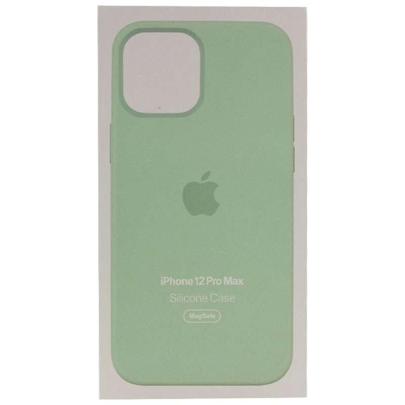 Чехол Silicone case (AAA) with Magsafe and Animation для Apple iPhone 12 Pro Max (6.7") – Зеленый / Pistachio. Фото 5 из 7