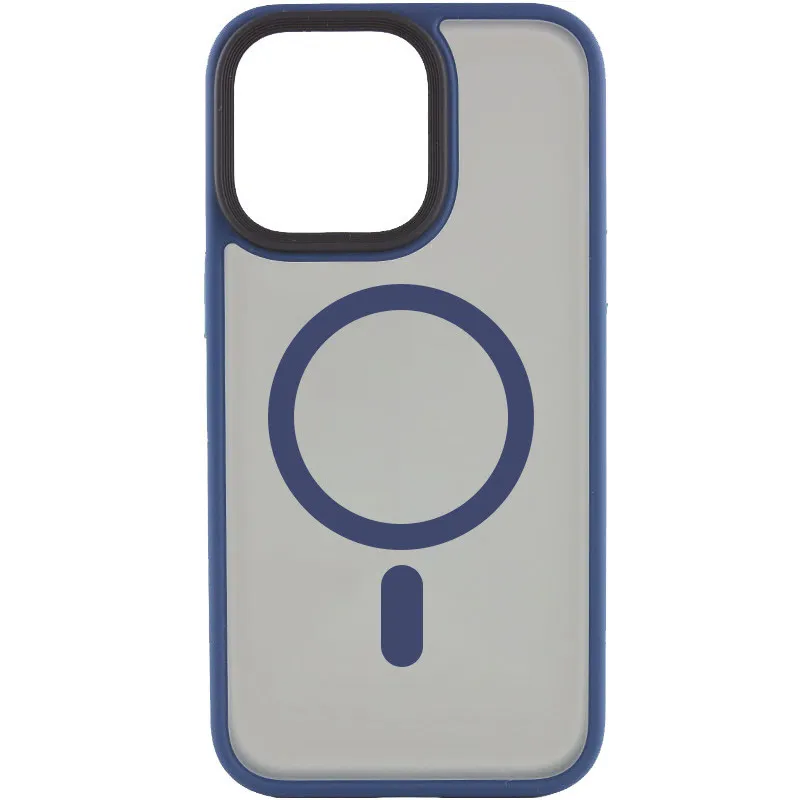 TPU+PC чохол Metal Buttons with Magnetic Fit для Apple iPhone 16 Pro – Синій / Navy Blue. Фото 1 з 9