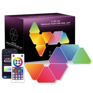 Настінний світильник Smart Triangular Quantum Light SAL-012B Bluetooth USB interface with app 6pcs фото 1 з 6