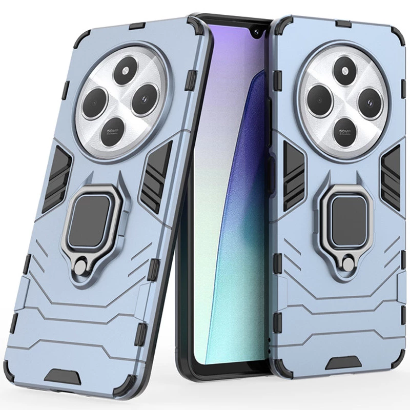 Противоударный чехол Transformer с кольцом для Xiaomi Redmi Note 13 Pro 5G – Серый / Metal slate. Фото 2 из 3