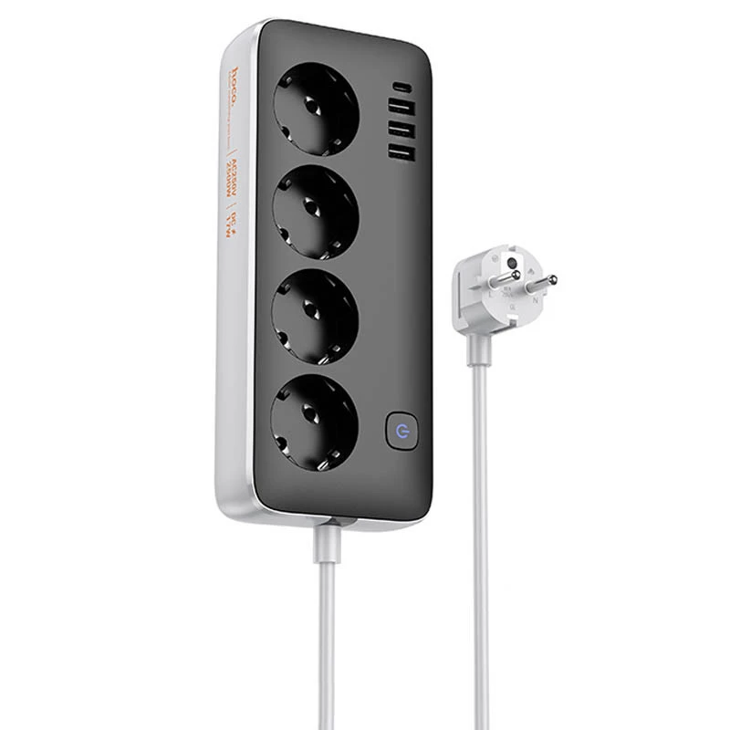 Подовжувач Hoco AC21 Sunlight 4-bit (1C3A) desktop socket фото 1 з 1