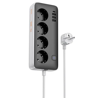 Подовжувач Hoco AC21 Sunlight 4-bit (1C3A) desktop socket фото 1 з 5