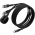Дата кабель Hoco CW64 3in1 Type-C to iWatch/Lightning/Type-C 15W (1.2m) – Black. Фото 5 з 6