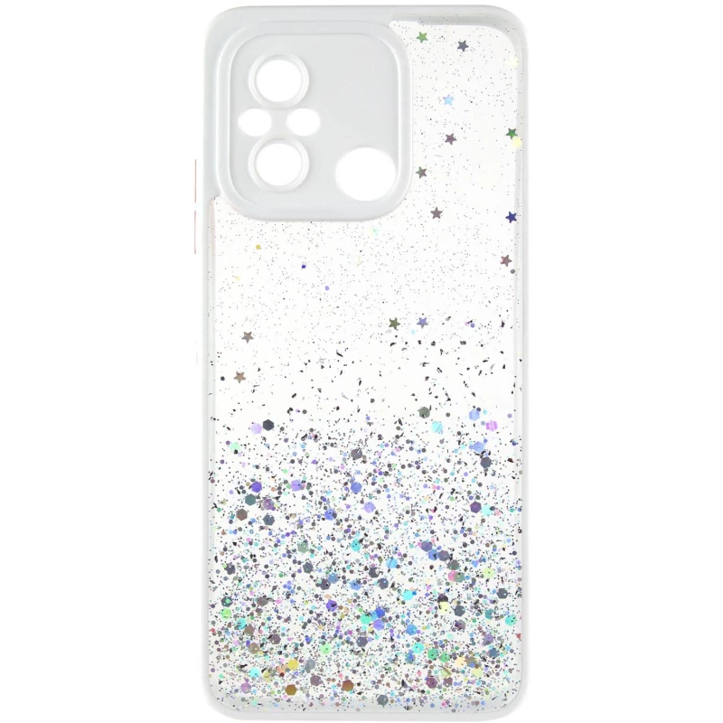 Чохол з блискітками та захистом камери на Xiaomi Redmi 12C / Poco C55 – Білий. Фото 4 з 7