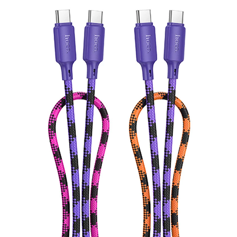 Дата кабель Hoco X116 Meridian Type-C to Type-C 60W (1m) – Gradient Purple Mix. Фото 2 з 7
