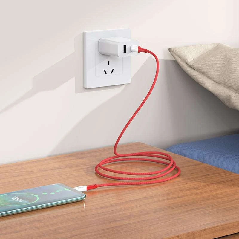 Дата кабель Hoco X70 Ferry Type-C to Type-C 60W (1m) – Червоний. Фото 3 з 4