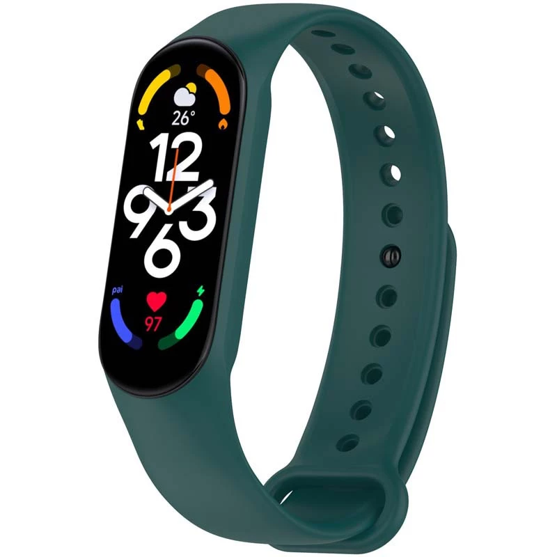 Силиконовый ремешок для Xiaomi Mi Band 7/6/5/4/3 – Зеленый / Pine green. Фото 2 из 2