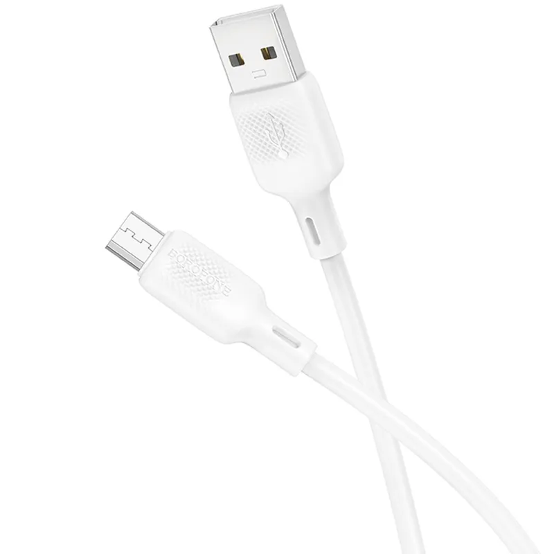 Дата кабель Borofone BX113 Lenny USB to MicroUSB 2.4A (1m) – White. Фото 2 з 4