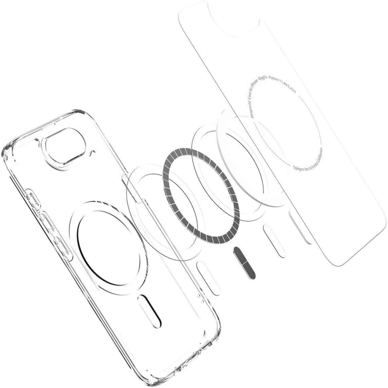 Чохол SGP Ultra Hybrid (MagFit) на Apple iPhone 16e (6.1") – Прозорий. Фото 7 з 8