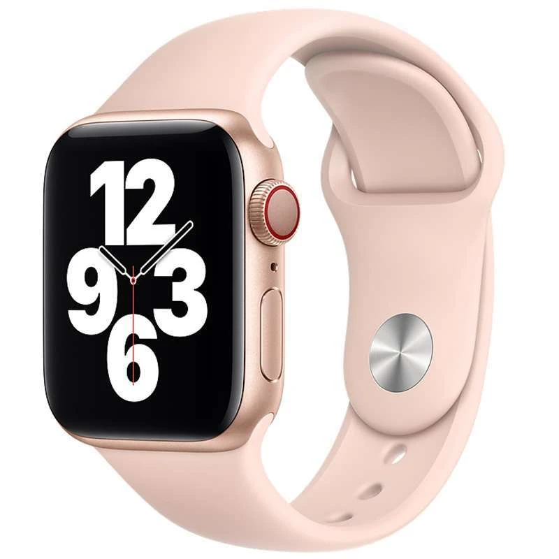 

Силіконовий ремінець для Apple watch 38mm / 40mm (Рожевий / Pink Sand)