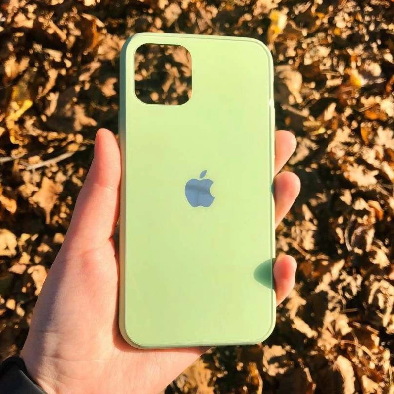 TPU+Glass чехол GLOSSY Logo для Apple iPhone 11 Pro (5.8") – Салатовый / Light green. Фото 2 из 3