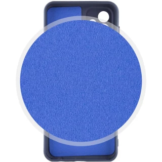 Кольоровий силіконовий чохол GETMAN із закритою камерою для Samsung Galaxy S22 Ultra — Синій / Navy Blue