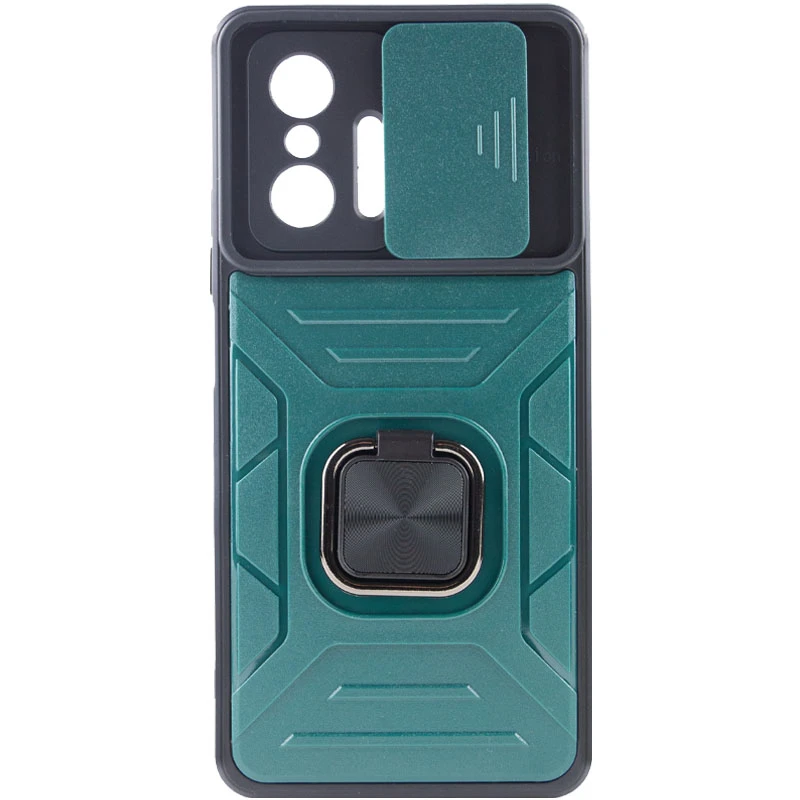 Протиударний чохол Flash зі шторкою для камери та кільцем на Xiaomi 11T / 11T Pro – Green. Фото 4 з 7