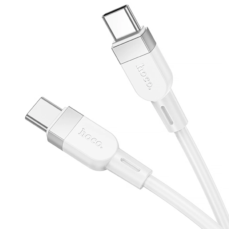 Дата кабель Hoco X109 Energy silicone Type-C to Type-C 60W (1m) – White. Фото 3 из 4