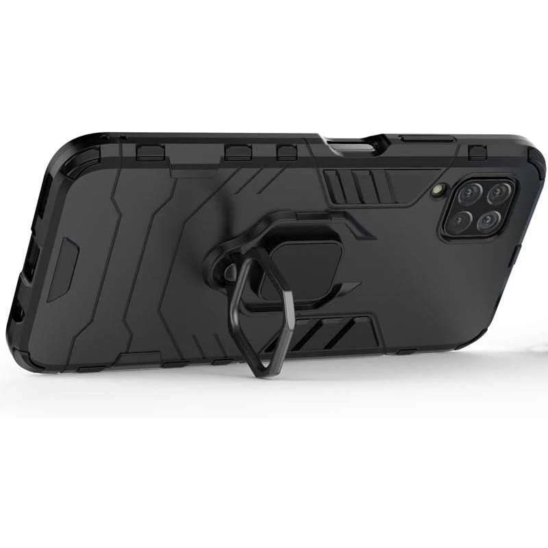 Протиударний чохол Transformer з кільцем на Huawei P40 Lite – Чорний / Soul Black. Фото 4 з 6