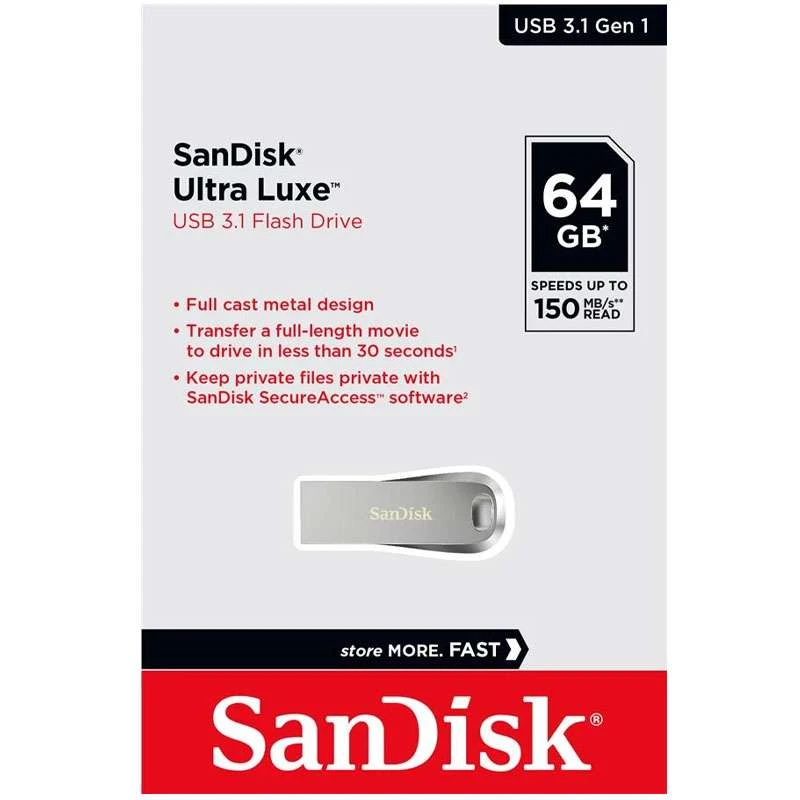 

Флеш-накопичувач USB 3.1 SanDisk Ultra Luxe 64Gb