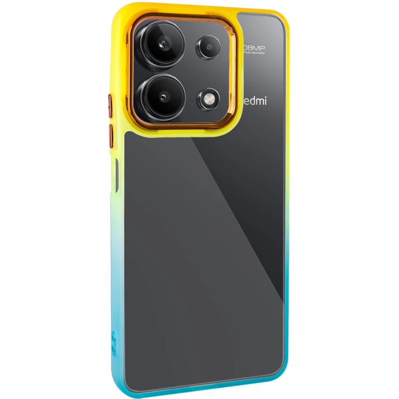 Силиконовый чехол фреш для Xiaomi Redmi Note 13 Pro 4G – Бирюзовый / Оранжевый. Фото 2 из 9