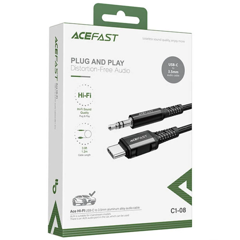 Перехідник Acefast C1-08 USB-C to 3.5mm aluminum alloy – Black. Фото 5 з 5