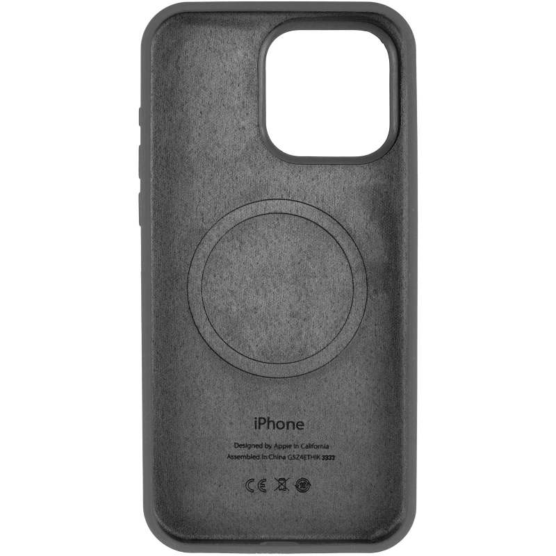 Чехол Silicone Case (AA) Logo with MagSafe для Apple iPhone 16 Pro Max – Серый / Dark Gray. Фото 4 из 6
