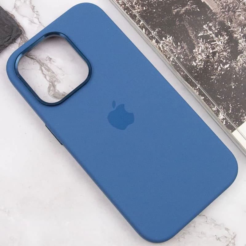 Чехол Silicone Case с металлическими кнопками для Apple iPhone 13 Pro Max (6.7") – Синий / Blue Jay. Фото 8 из 9