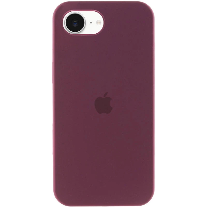 Чохол Silicone Case з закритим низом на Apple iPhone 16e (6.1") – Бордовий / Plum. Фото 2 з 6