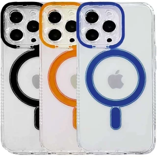 TPU чохол з кольоровою окантовкою камери з MagSafe на Apple iPhone 14 (6.1")