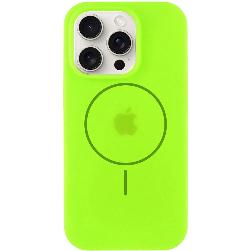 Чохол Silicone Armor Max with MagSafe для Apple iPhone 15 Plus (6.7") – Салатовий / Neon green. Фото 1 з 6