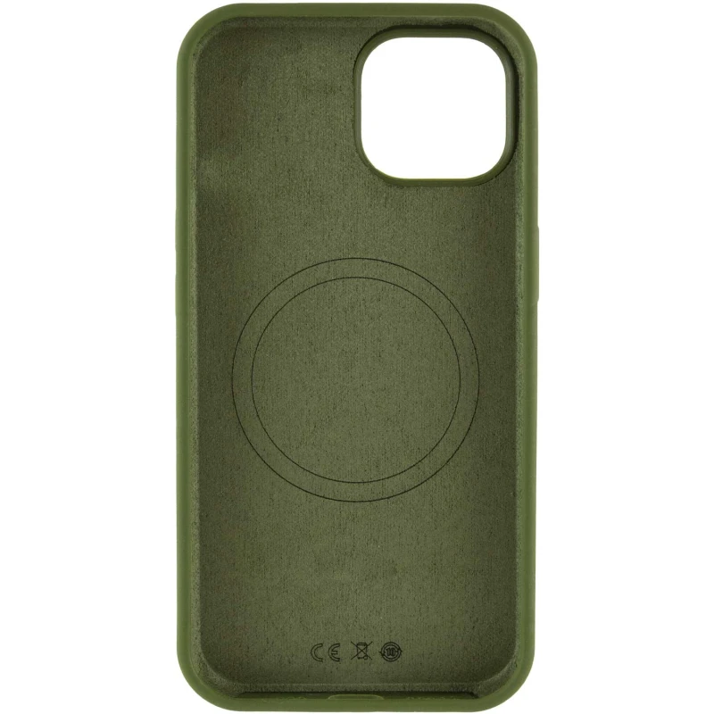 Чохол Silicone Armor Max no logo with MagSafe для Apple iPhone 12 (6.1") – Зелений / Dark Olive. Фото 5 з 7