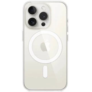 Прозрачный силиконовый чехол с MagSafe Apple iPhone 15 Pro (6.1") фото 1 Прозрачный силиконовый чехол с MagSafe Apple iPhone 15 Pro (6.1") фото 1 из 1