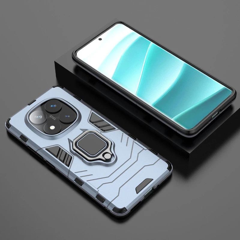 Протиударний чохол Transformer з кільцем на Xiaomi Redmi Note 14 Pro 4G – Сірий / Metal slate. Фото 5 з 5