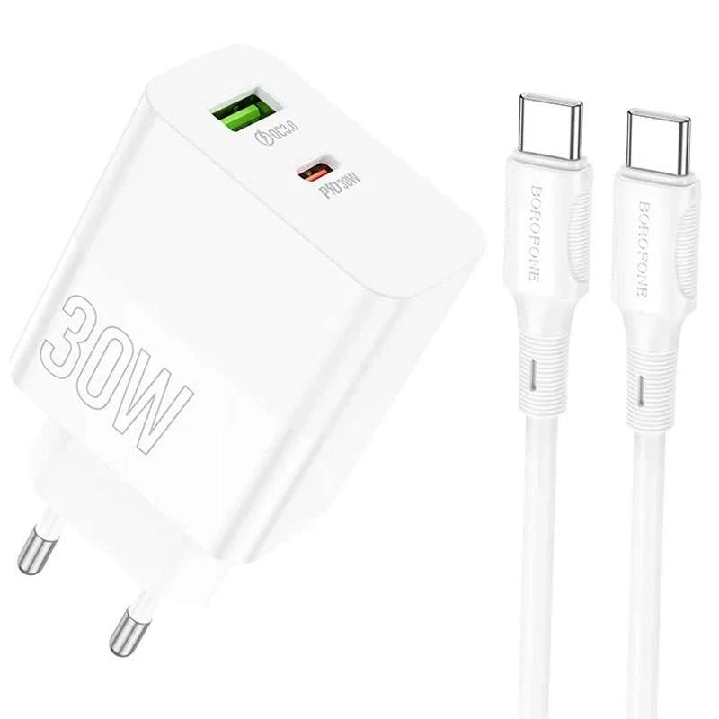 

МЗП Borofone BA75A PD30W+QC3.0 + Type-C + Type-C (White)